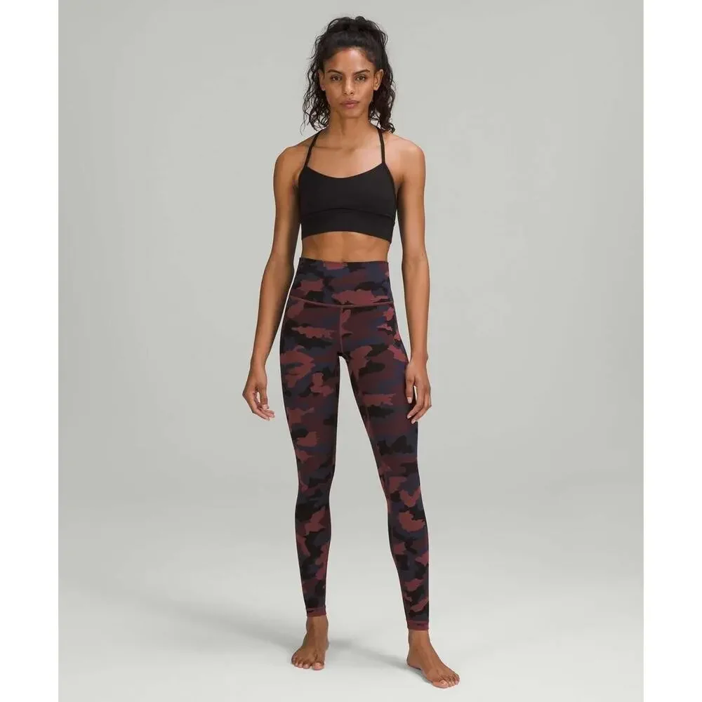 Lululemon Wunder Under High Rise Tight 28" Full On Camo Smoky Red Women's Size 4 - Picture 13 of 13